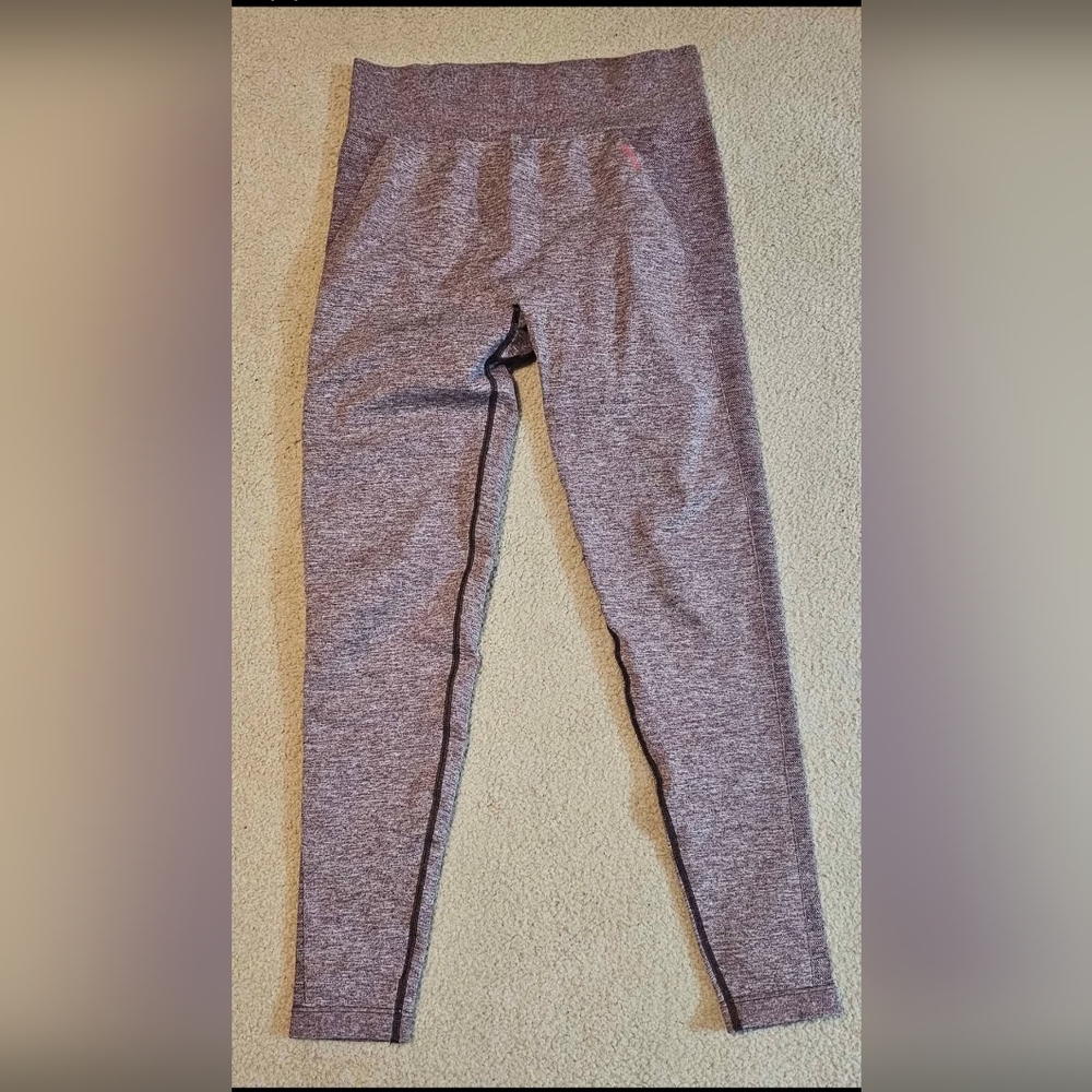GYMSHARK PURPLE/Heathered Gray Leggings SIZE XL